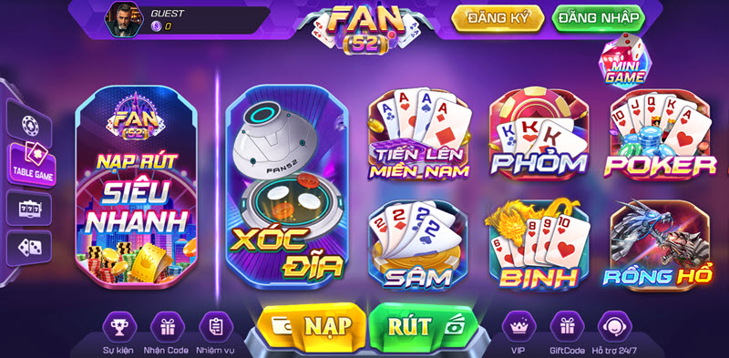 Game bài đổi thưởng Fan52